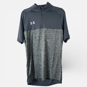 Under Armour Mens Gray Locker Jacquard 1/4 Zip Shirt Short Sleeve Size S NWT